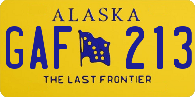 AK license plate GAF213