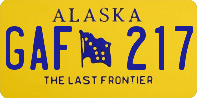 AK license plate GAF217