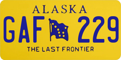 AK license plate GAF229