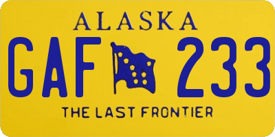 AK license plate GAF233