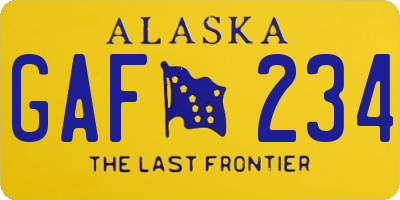 AK license plate GAF234