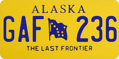 AK license plate GAF236