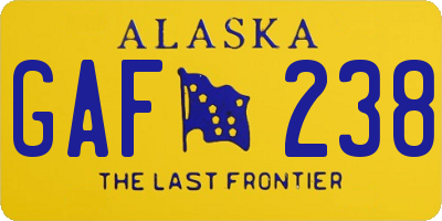 AK license plate GAF238