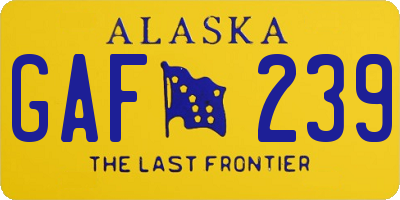 AK license plate GAF239