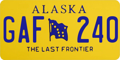 AK license plate GAF240