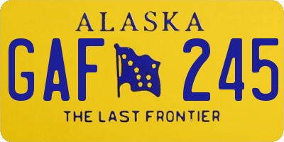 AK license plate GAF245