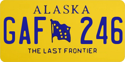 AK license plate GAF246