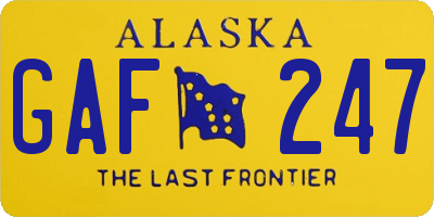 AK license plate GAF247