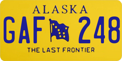 AK license plate GAF248