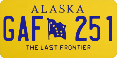 AK license plate GAF251