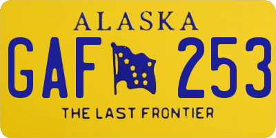 AK license plate GAF253