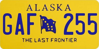 AK license plate GAF255