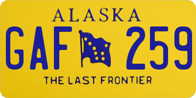 AK license plate GAF259
