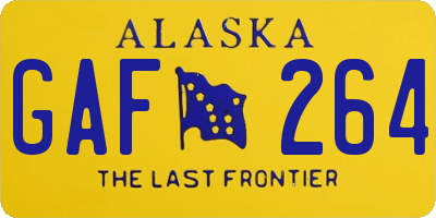 AK license plate GAF264