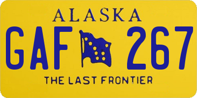 AK license plate GAF267