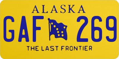 AK license plate GAF269