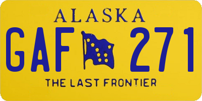 AK license plate GAF271