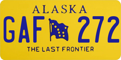 AK license plate GAF272