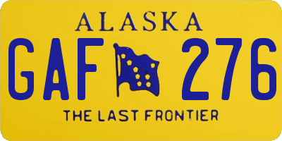 AK license plate GAF276