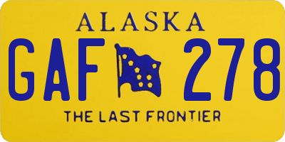 AK license plate GAF278