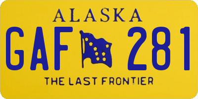 AK license plate GAF281