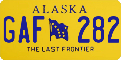 AK license plate GAF282