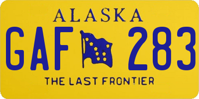 AK license plate GAF283