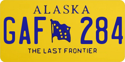 AK license plate GAF284