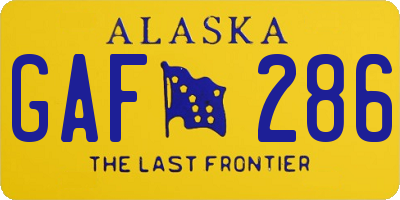 AK license plate GAF286