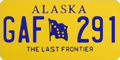 AK license plate GAF291