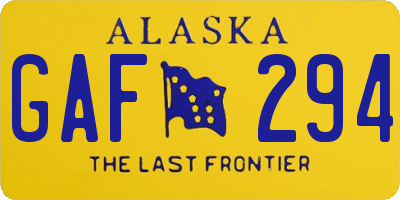 AK license plate GAF294