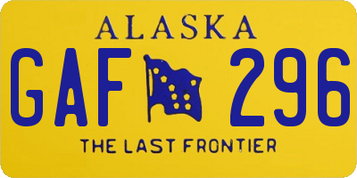 AK license plate GAF296