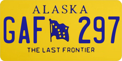 AK license plate GAF297