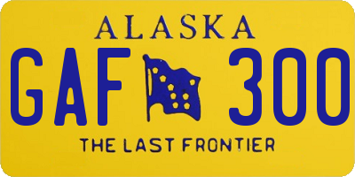 AK license plate GAF300