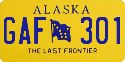 AK license plate GAF301