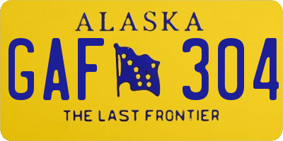 AK license plate GAF304