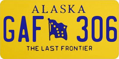 AK license plate GAF306