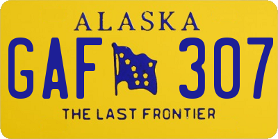 AK license plate GAF307