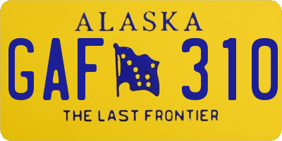 AK license plate GAF310