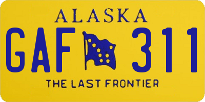 AK license plate GAF311