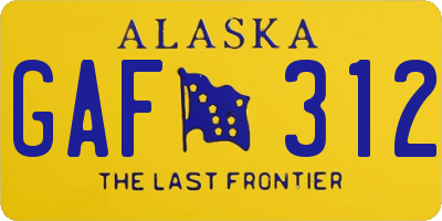 AK license plate GAF312