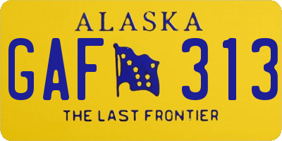 AK license plate GAF313