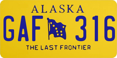 AK license plate GAF316