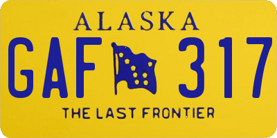 AK license plate GAF317