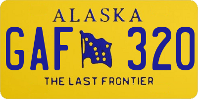 AK license plate GAF320