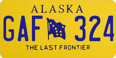 AK license plate GAF324