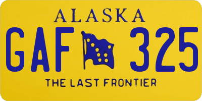 AK license plate GAF325