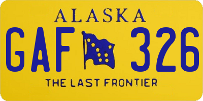 AK license plate GAF326
