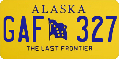 AK license plate GAF327