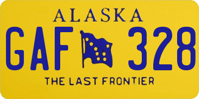 AK license plate GAF328